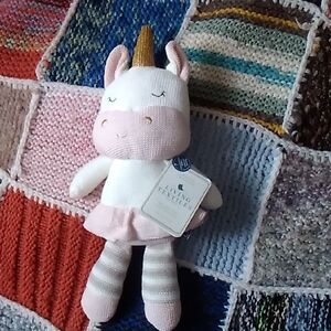 Adorable Pink and White Unicorn Plush